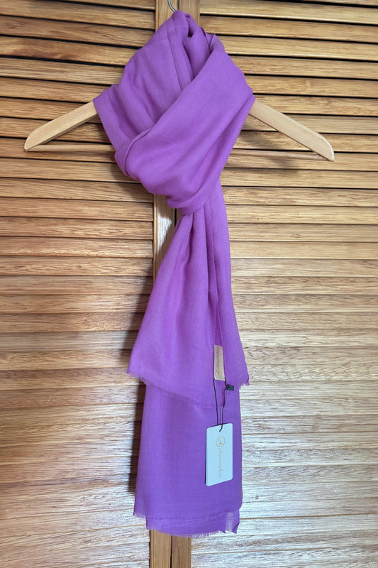 Solid Purple Wool-Cashmere Stole