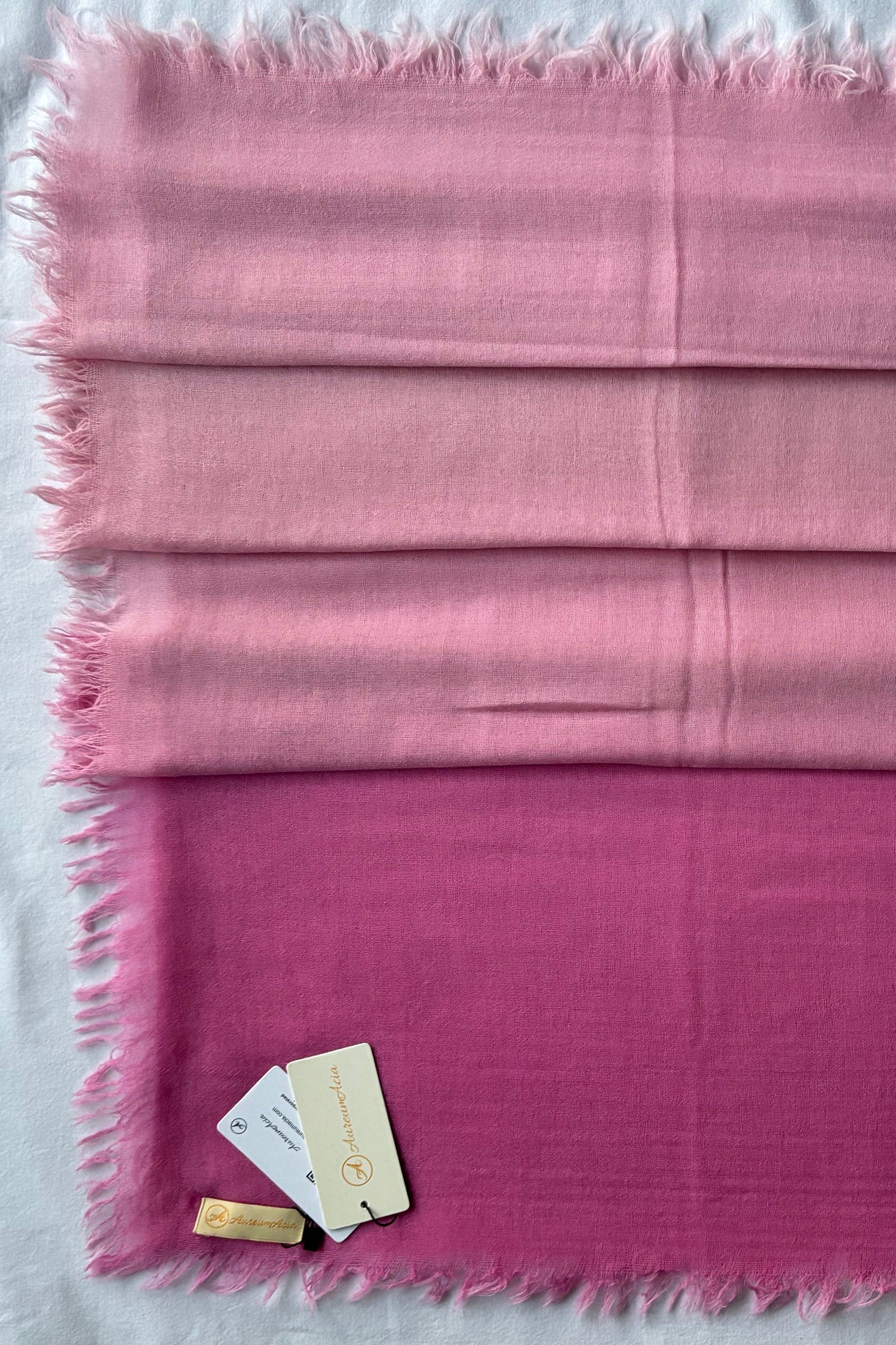 Super Fine Wool Stole with Ombre pattern and in shades of pink