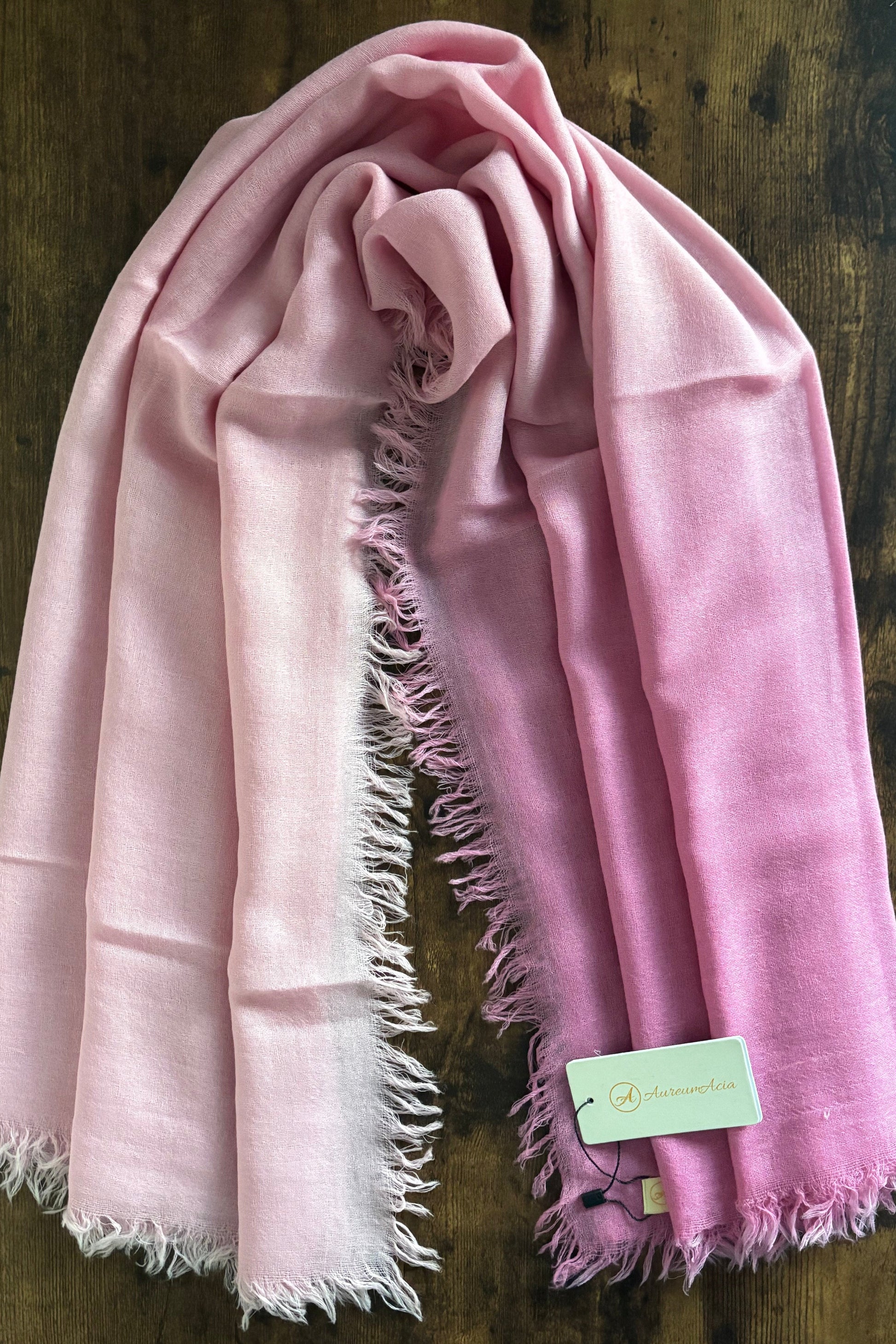 Super Fine Wool Stole with Ombre pattern and in shades of pink