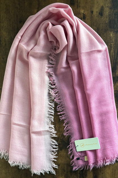 Super Fine Wool Stole with Ombre pattern and in shades of pink