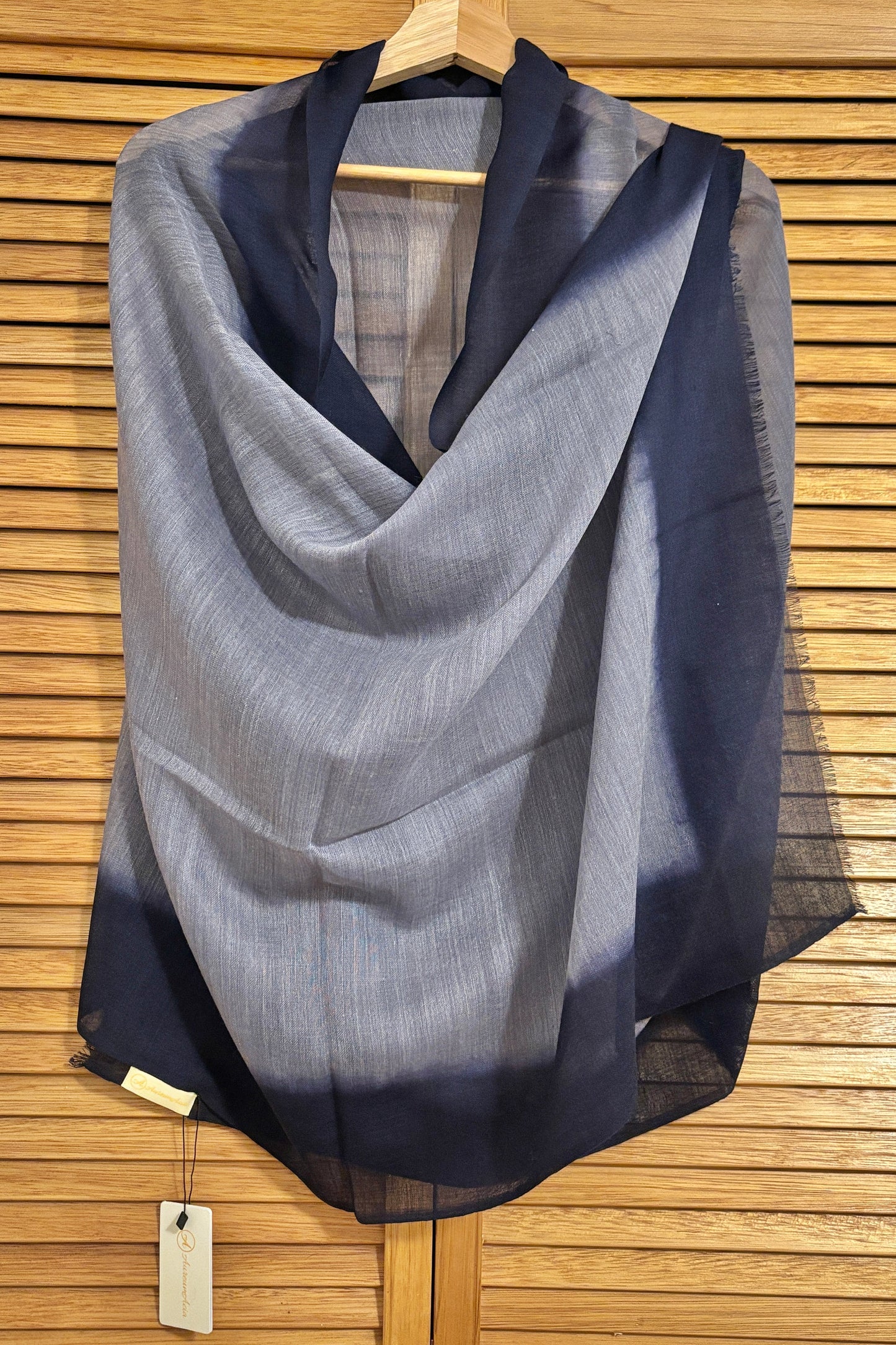 Grey and Navy Blue Ombre Stole