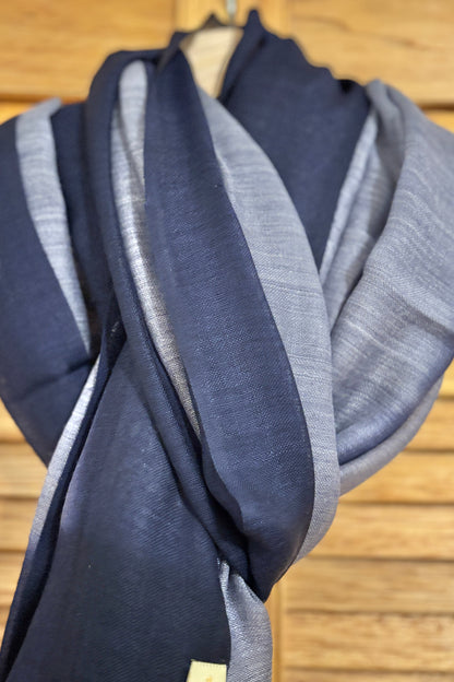 Grey and Navy Blue Ombre Stole