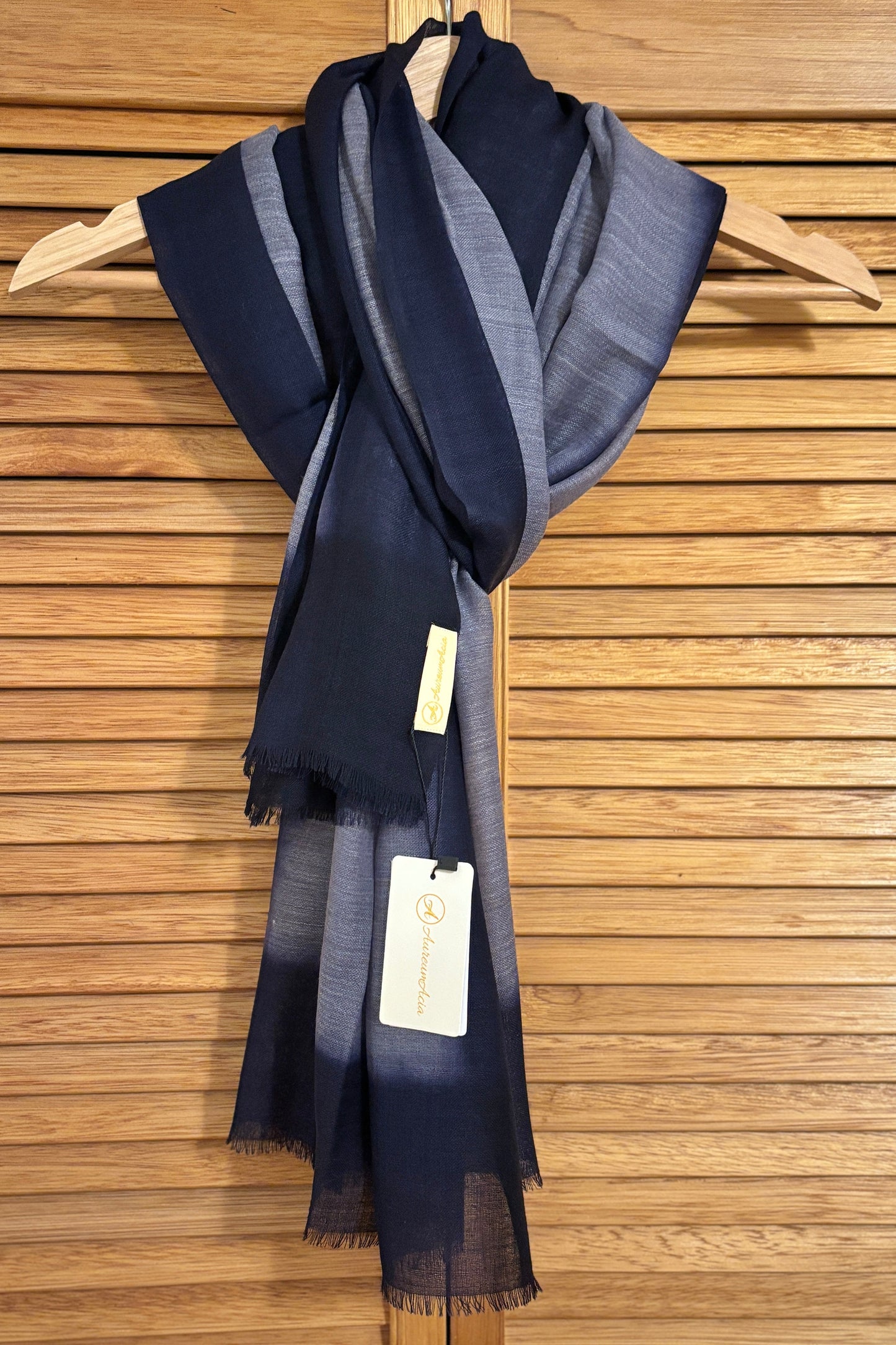 Grey and Navy Blue Ombre Stole