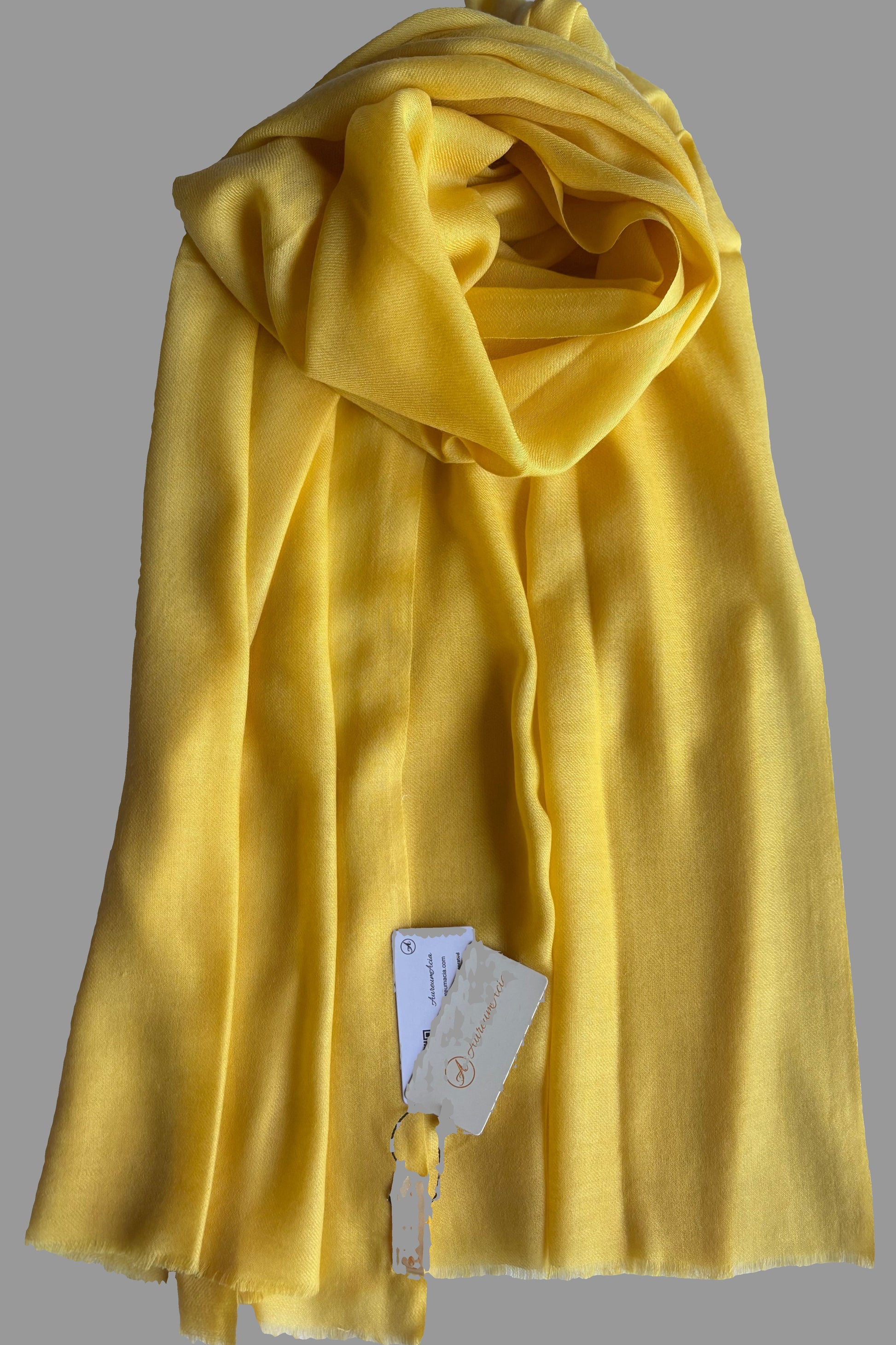 Solid Yellow Wool-Cashmere Stole