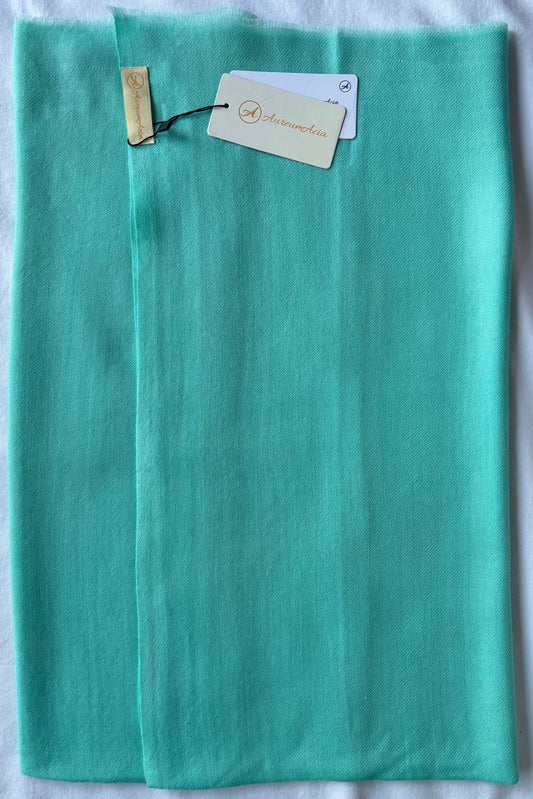 Aquamarine Solid plain stole made of cashmere and wool