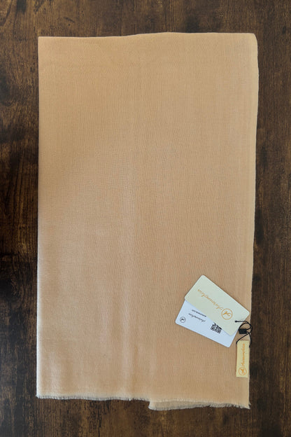 Solid Peach Wool-Cashmere Stole
