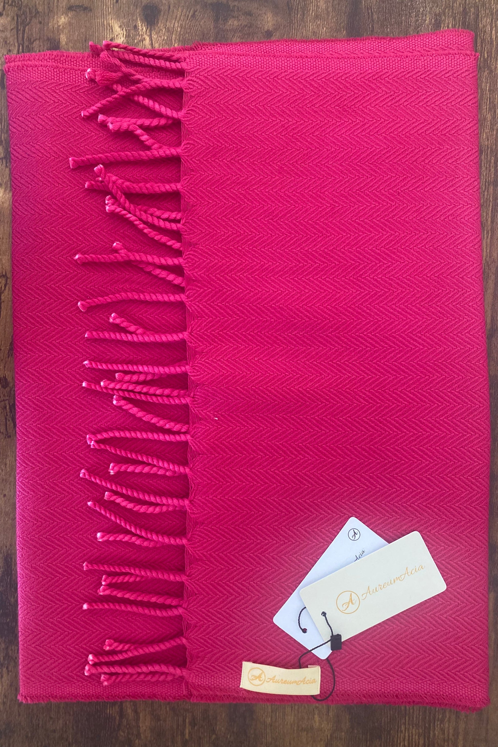 Hot Pink Stole with Fringes on ends