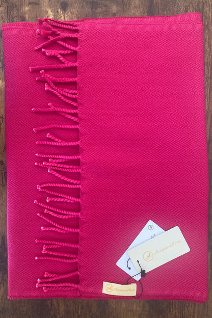 Hot Pink Stole with Fringes on ends