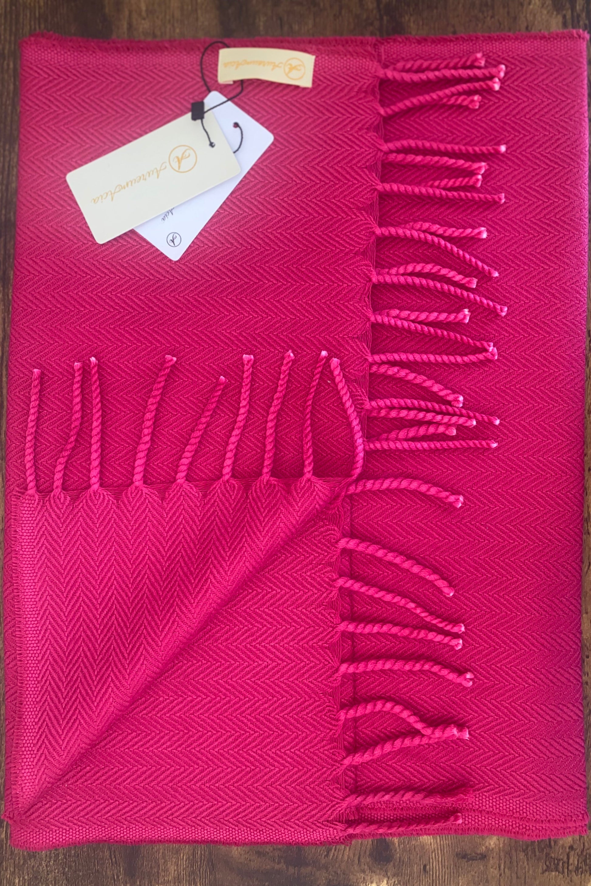 Hot Pink Stole with Fringes on ends