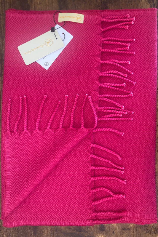 Hot Pink Stole with Fringes on ends