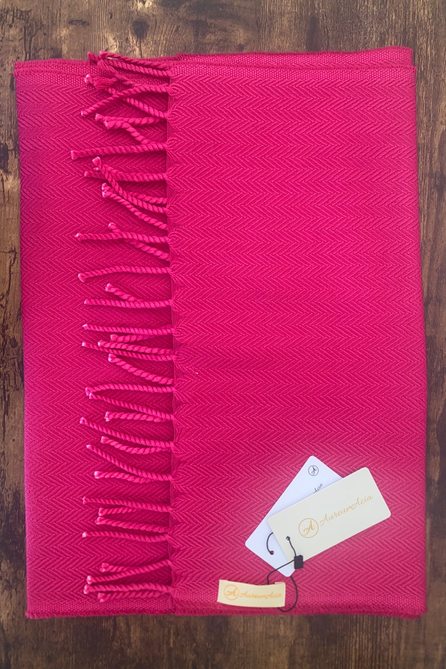Hot Pink Stole with Fringes on ends