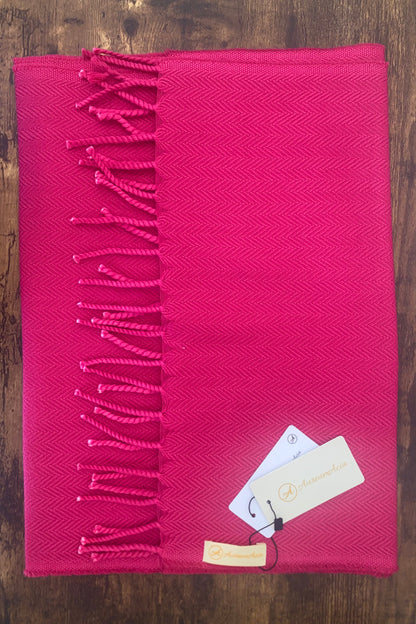 Hot Pink Stole with Fringes on ends