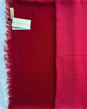 Super Fine Wool Scarf with Ombre pattern in Red to Pink Shades