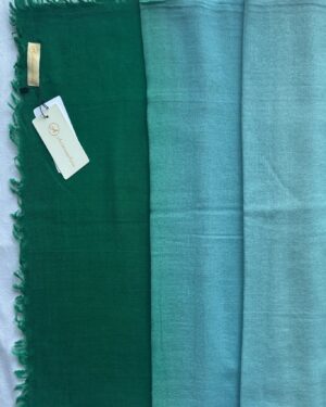 Super Fine Wool Scarf with Ombre pattern and in green, turquoise and sky Shades