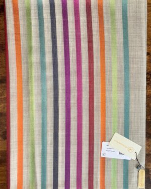 Stone Coloured Scarf with Multicolour Stripes