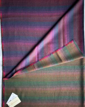 Green and blue colour lined wool scarf