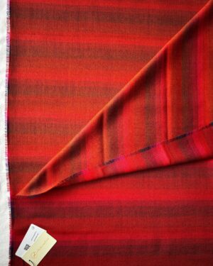 Red and rust colour lined wool scarf